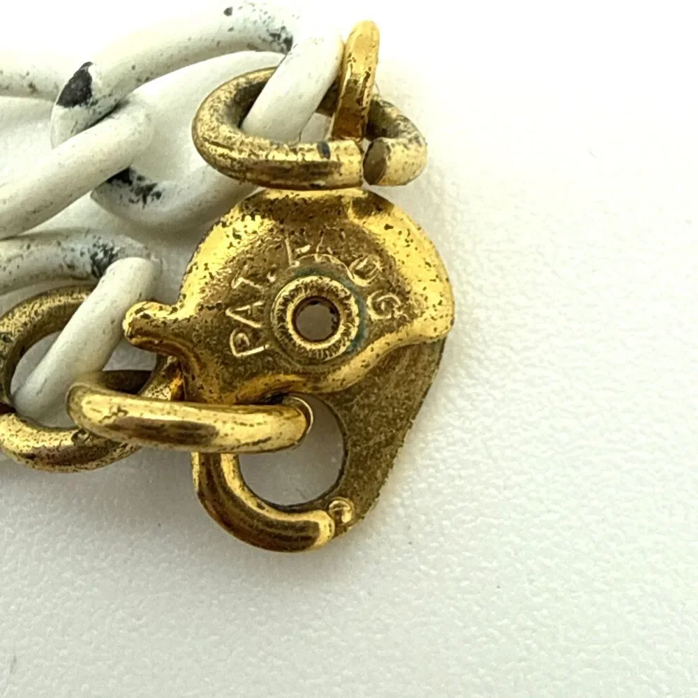 Vintage Monet White Enamel Filigree Pendant Necklace 24